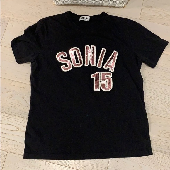 📌 SONIA by Sonia Rykiel Sequin T-shirt - Picture 1 of 4